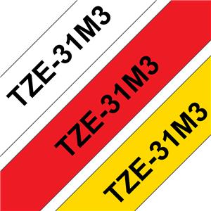 Brother Multipack Nero su bianco / Nero su rosso / Nero su giallo TZe-31M3 TZ-31M3 TZe-231 + TZe-431