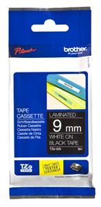 Brother Nastro Bianco su nero TZe-325 TZ-325 9 mm x