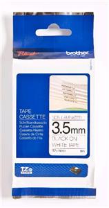 Brother Nastro Nero su bianco TZe-N201 TZ-N201 3,5 mm x 8 m, non laminato