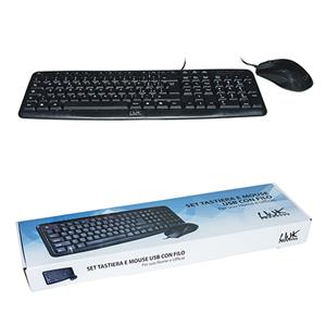 Kit Tastiera e Mouse USB Link LKTAST08 Nera Con Mouse Ottico NUOVO