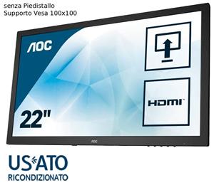Monitor Aoc Multimediale 22" Full HD VGAHDMIDVI Audio Integrato SENZA PIEDISTALLO