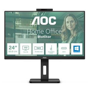 AOC MONITOR 23,8 LED IPS FHD 16:9 4MS 300 CDM, WEBCAM, USB-C, PIVOT, DP/HDMI, MULTIMEDIALE