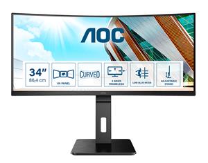 AOC MONITOR CURVO 34" LED VA 21:9 QHD ULTRA WIDE 1MS 300 CDM, PIVOT, HDMI/DP, MULTIMEDIALE